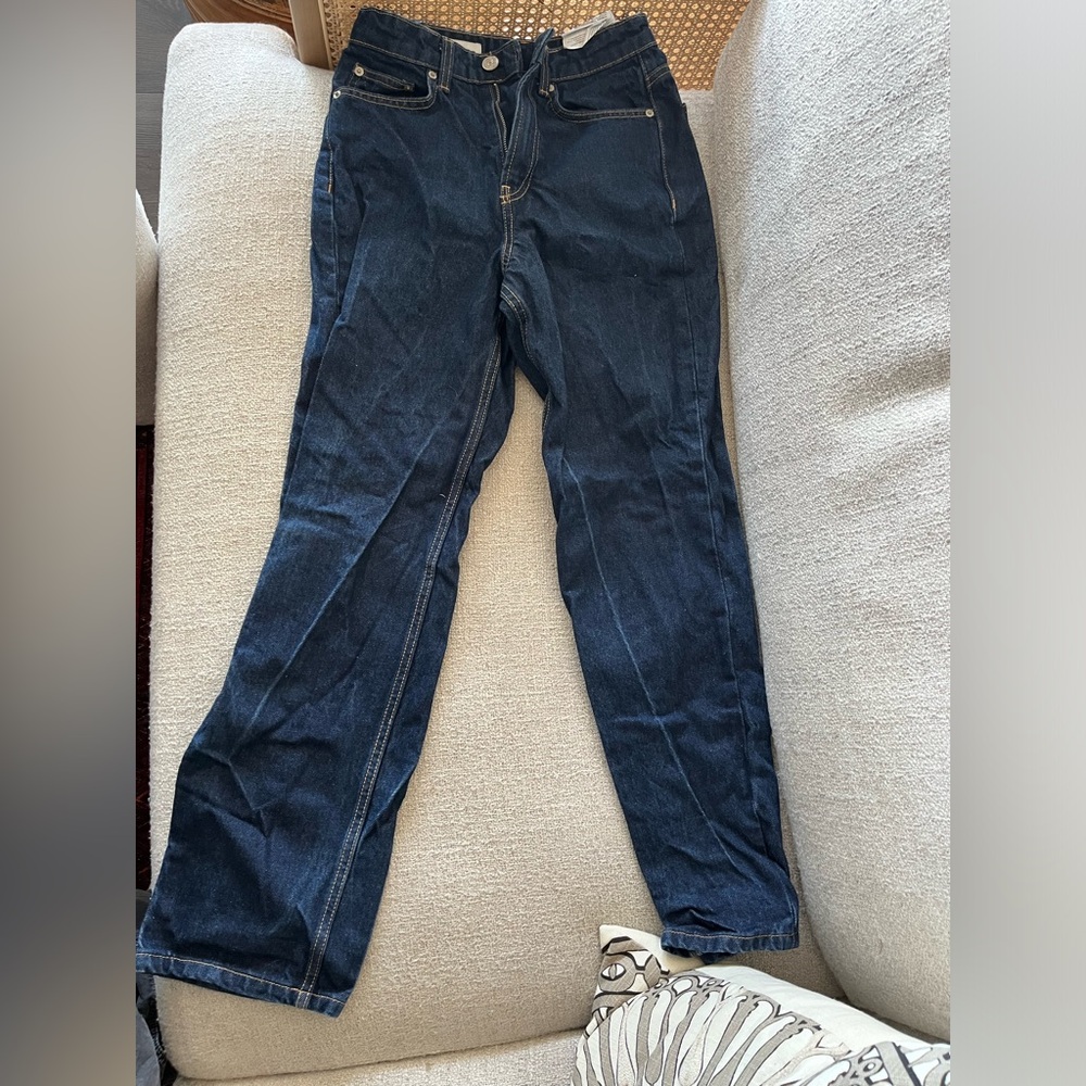 Zara Womens Dark Blue Straight Jeans